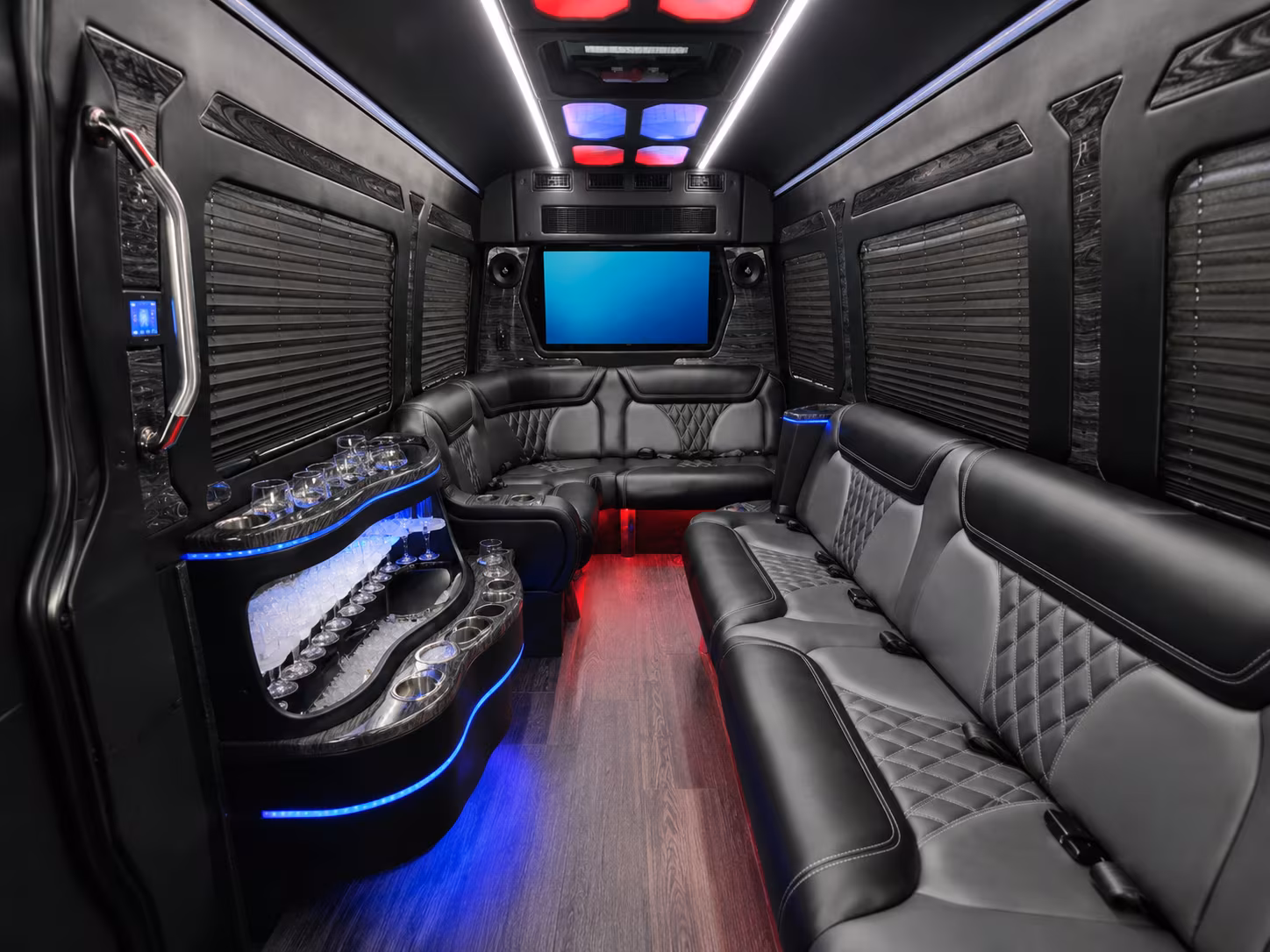 pasadena 40 passenger party bus interior