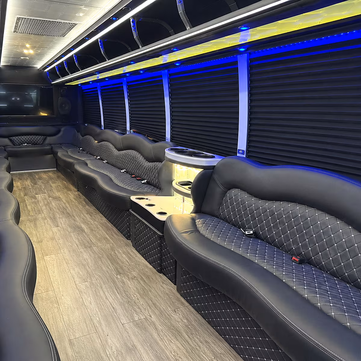pasadena party bus rental interior